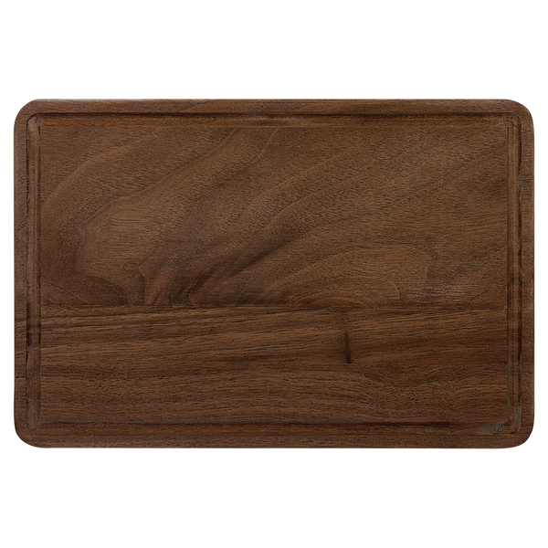 Personalized Walnut Cutting Board with Drip Ring 9" X 6"